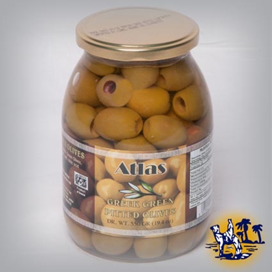 Picture of ATLAS GREEK GREEN OLIVES 600GR